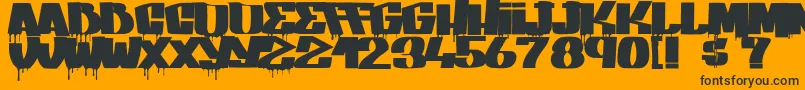 GangBangCrime Font – Black Fonts on Orange Background