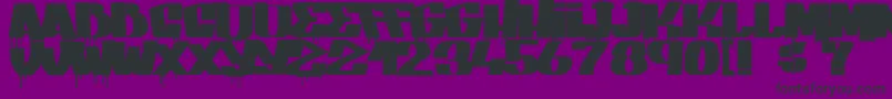 GangBangCrime-Schriftart – Schwarze Schriften auf violettem Hintergrund