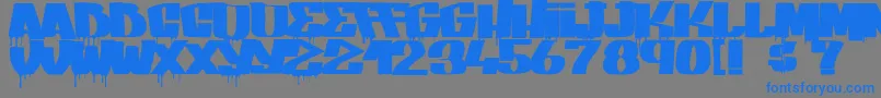 GangBangCrime-Schriftart – Blaue Schriften auf grauem Hintergrund