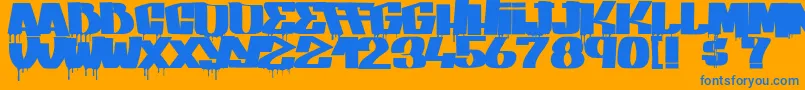 fuente GangBangCrime – Fuentes Azules Sobre Fondo Naranja
