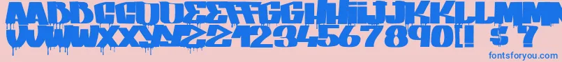 GangBangCrime Font – Blue Fonts on Pink Background