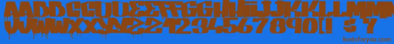 GangBangCrime Font – Brown Fonts on Blue Background