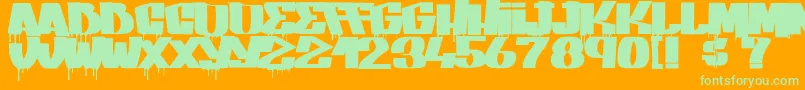 GangBangCrime Font – Green Fonts on Orange Background