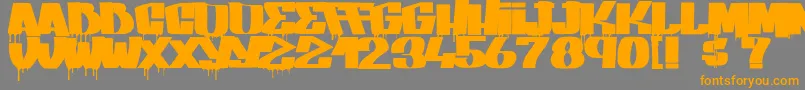 GangBangCrime-Schriftart – Orangefarbene Schriften auf grauem Hintergrund