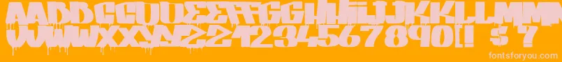 GangBangCrime Font – Pink Fonts on Orange Background