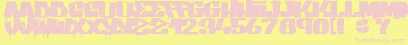 GangBangCrime Font – Pink Fonts on Yellow Background