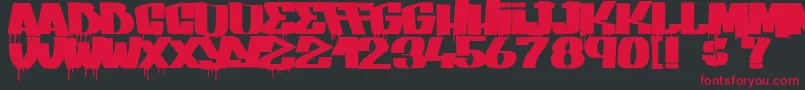 Weitere Informationen zur GangBangCrime-Schriftart GangBangCrime-Schriftart – Rote Schriften auf schwarzem Hintergrund