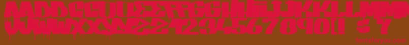 GangBangCrime Font – Red Fonts on Brown Background