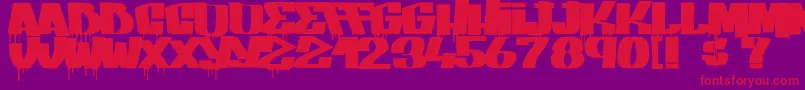 GangBangCrime-Schriftart – Rote Schriften auf violettem Hintergrund