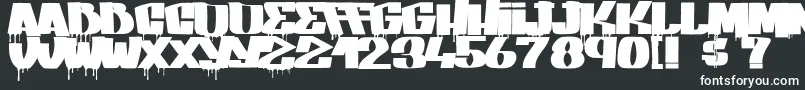 GangBangCrime-fontti – valkoiset fontit mustalla taustalla