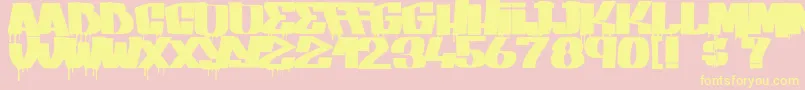 GangBangCrime Font – Yellow Fonts on Pink Background