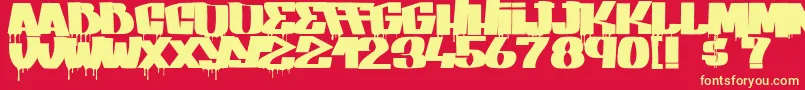 GangBangCrime Font – Yellow Fonts on Red Background