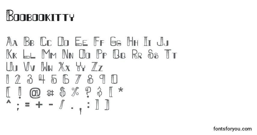 Czcionka Boobookitty – alfabet, cyfry, specjalne znaki
