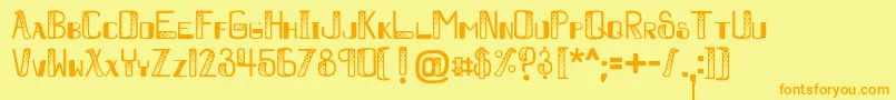 Boobookitty Font – Orange Fonts on Yellow Background