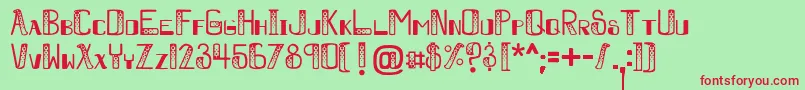 Boobookitty Font – Red Fonts on Green Background