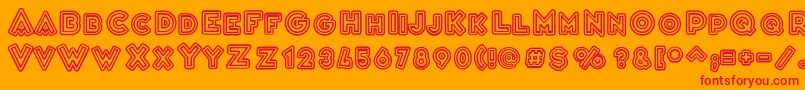 VarietРІCascadeur-Schriftart – Rote Schriften auf orangefarbenem Hintergrund