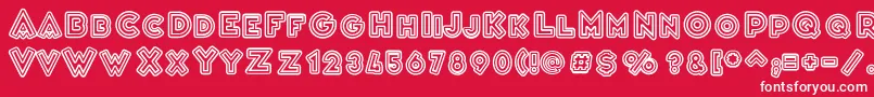 VarietРІCascadeur-Schriftart – Weiße Schriften auf rotem Hintergrund