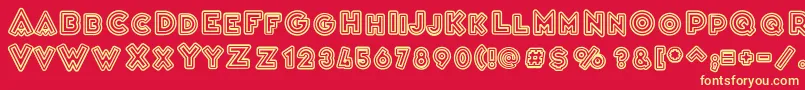 VarietРІCascadeur Font – Yellow Fonts on Red Background