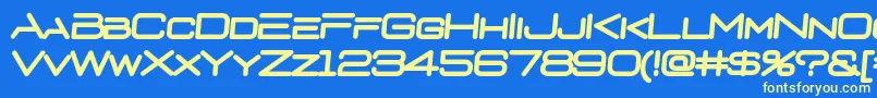 D3EuronismBoldItalic Font – Yellow Fonts on Blue Background