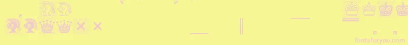 フォントChessCondal – ピンクのフォント、黄色の背景