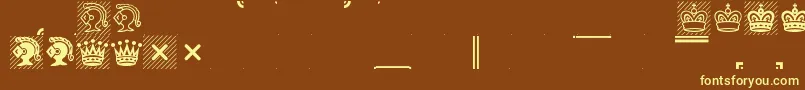 フォントChessCondal – 黄色のフォント、茶色の背景