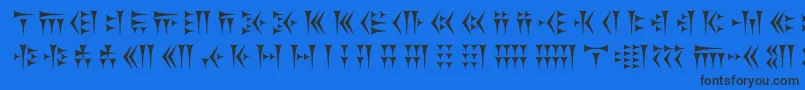 Khosrau-Schriftart – Schwarze Schriften auf blauem Hintergrund