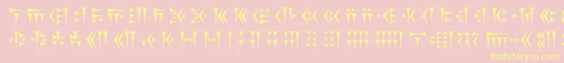 Khosrau Font – Yellow Fonts on Pink Background