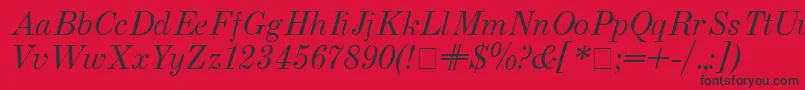 フォントUsualnew Italic – 赤い背景に黒い文字