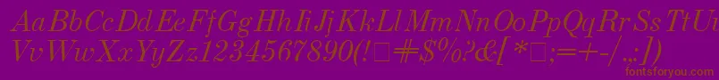 Шрифт Usualnew Italic – коричневые шрифты на фиолетовом фоне