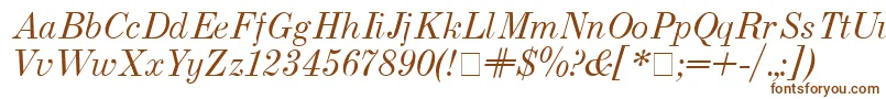 フォントUsualnew Italic – 白い背景に茶色のフォント