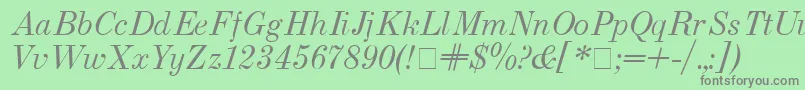 フォントUsualnew Italic – 緑の背景に灰色の文字