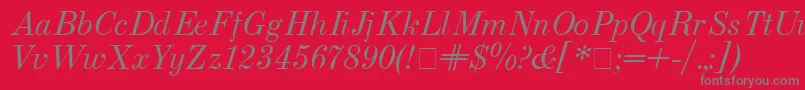 Usualnew Italic Font – Gray Fonts on Red Background