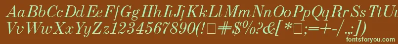 Шрифт Usualnew Italic – зелёные шрифты на коричневом фоне