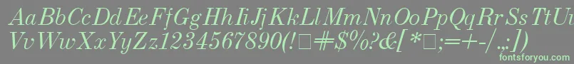 Usualnew Italic-Schriftart – Grüne Schriften auf grauem Hintergrund