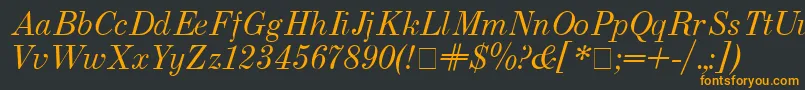 フォントUsualnew Italic – 黒い背景にオレンジの文字