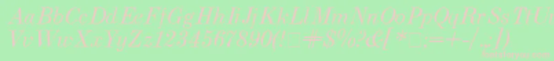 Usualnew Italic Font – Pink Fonts on Green Background