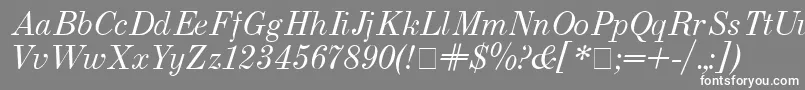Usualnew Italic-Schriftart – Weiße Schriften auf grauem Hintergrund