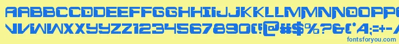 Interdictioncond Font – Blue Fonts on Yellow Background