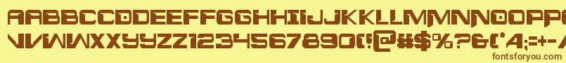 Interdictioncond-fontti – ruskeat fontit keltaisella taustalla