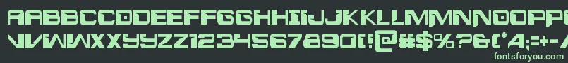 フォントInterdictioncond – 黒い背景に緑の文字