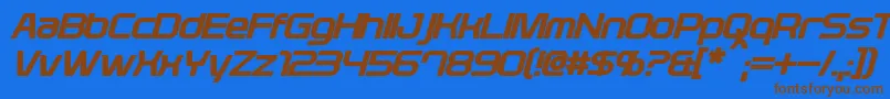 Шрифт PlavskyBoldItalic – коричневые шрифты на синем фоне