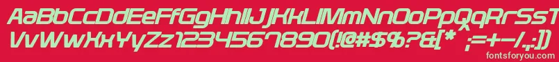 PlavskyBoldItalic Font – Green Fonts on Red Background