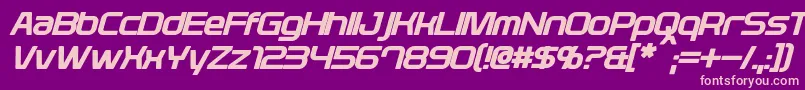 PlavskyBoldItalic Font – Pink Fonts on Purple Background