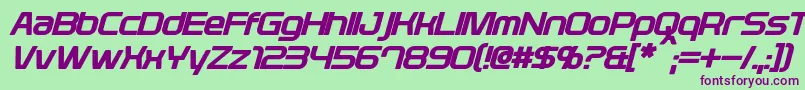 PlavskyBoldItalic Font – Purple Fonts on Green Background