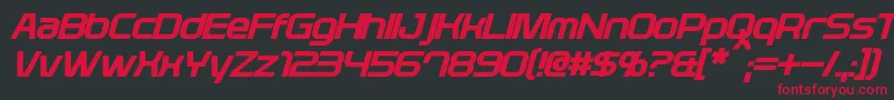 PlavskyBoldItalic Font – Red Fonts on Black Background