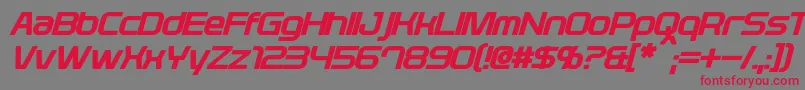 フォントPlavskyBoldItalic – 赤い文字の灰色の背景