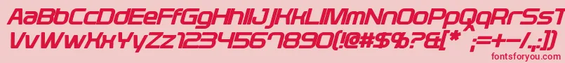 Fonte PlavskyBoldItalic – fontes vermelhas em um fundo rosa