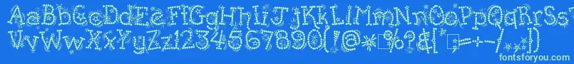 KingthingsWhizzbang Font – Green Fonts on Blue Background