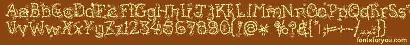 KingthingsWhizzbang Font – Yellow Fonts on Brown Background