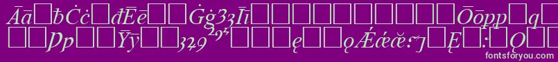 fuente TimesOldEnglishItalic – Fuentes Verdes Sobre Fondo Morado